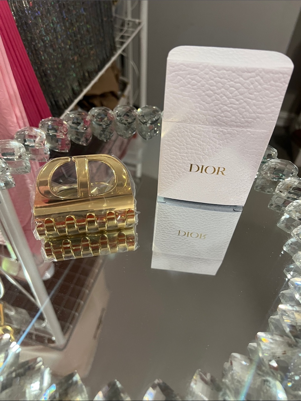 Dior Gold CD Logo Hair Claw